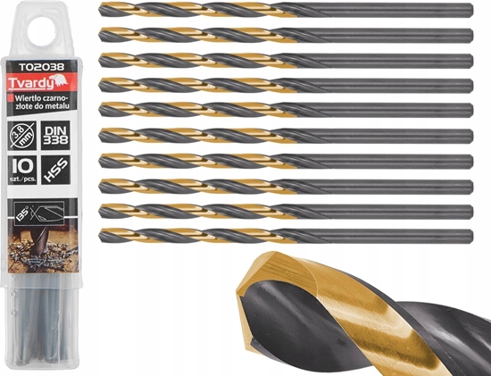 Picture of Wierto Tvardy Wierto czarno-zote do metalu HSS 3.80mm (10/250/1500)
