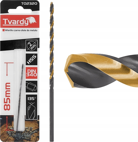 Picture of Wierto Tvardy Wierto czarno-zote do metalu przeduane HSS M2 2.0mm (1/250/1000)