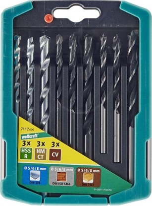 Изображение Wierto Wolfcraft Zestaw wierte mieszanych: metal drewno, kamie 5 - 8 mm Wolfcraft