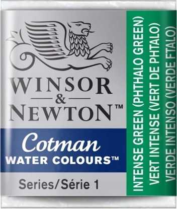 Изображение Winsor & Newton Cotman watercolour 1/2 pan Intense Green 329