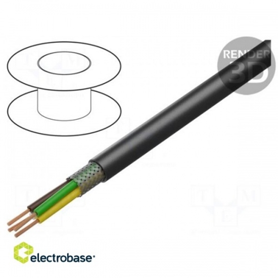 Picture of Wire | LiY-CY | 2x0.14mm2 | shielded,tinned copper braid | PVC | black