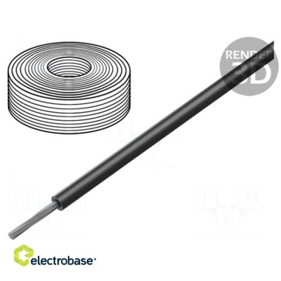 Picture of Wire; stranded; Cu; silicone; black; 150°C; 3kV; 7.5m; 18AWG; elastic