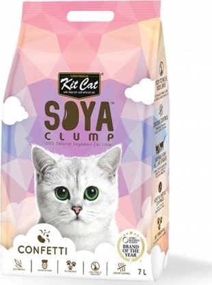 Attēls no wirek dla kota Kit Cat KIT CAT SOYA CLUMP - WIREK SOJOWY        CONFETTI  7L / 2.5kg