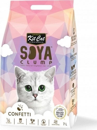 Изображение wirek dla kota Kit Cat KIT CAT SOYA CLUMP - WIREK SOJOWY        CONFETTI  7L / 2.5kg
