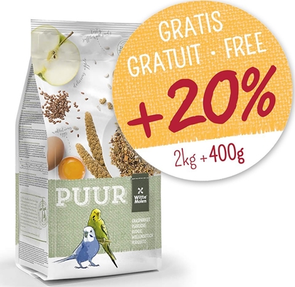 Picture of WITTE MOLEN PUUR 2kg BUDGIE + 20% GRATIS    ( 2.4KG )