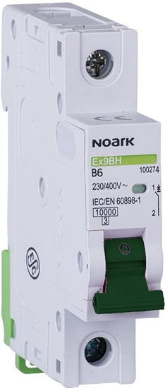 Picture of Wycznik nadprdowy Noark 100274 10kA B 6A 1-bieg. IP20 230V szary