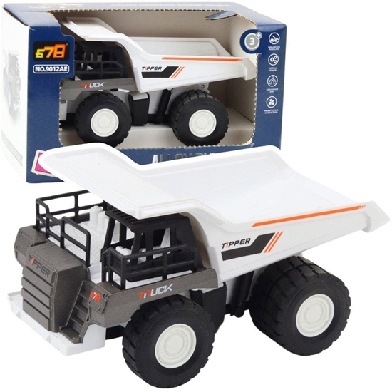 Picture of Wywrotka Ciarówka Budowlana Metalowe Elementy Napd Biaa LEAN Toys