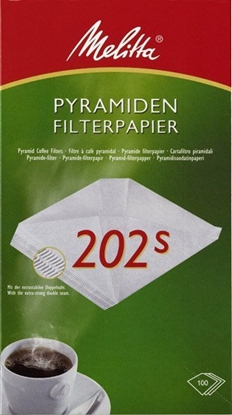 Picture of Wkad filtrujcy Melitta Melitta Pyramid Coffee Filter 202s - 100 pcs.