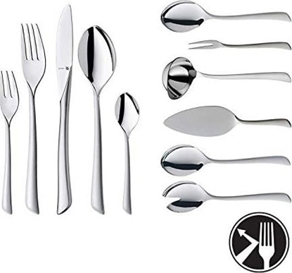 Picture of WMF Zestaw sztuców WMF Virginia, osoby 12, sztuki 66, sztuki 60 ze sztucami do serwowania, ostrze noa woone, stal nierdzewna Cromargan Protect, czciowo matowa, odporna na zarysowania, mona my w zmywarce