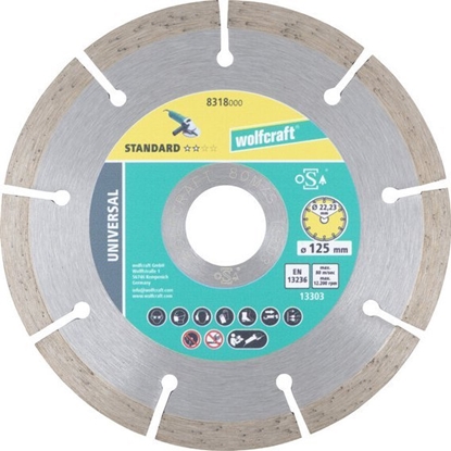 Изображение Wolfcraft Tarcza diamentowa 125 do cicia Solid Uniwersal, wolfcraft