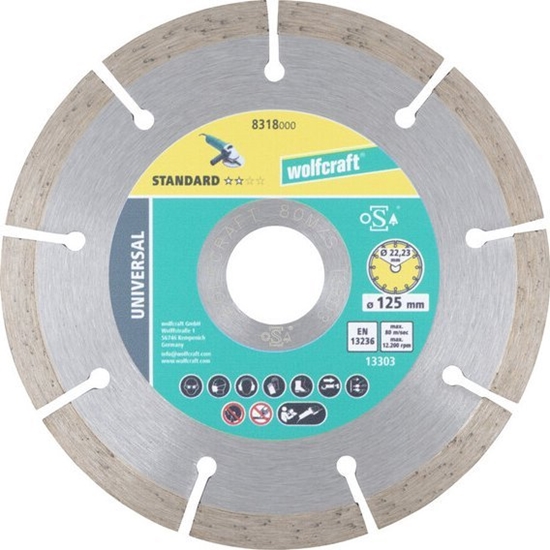 Изображение Wolfcraft Tarcza diamentowa 125 do cicia Solid Uniwersal, wolfcraft
