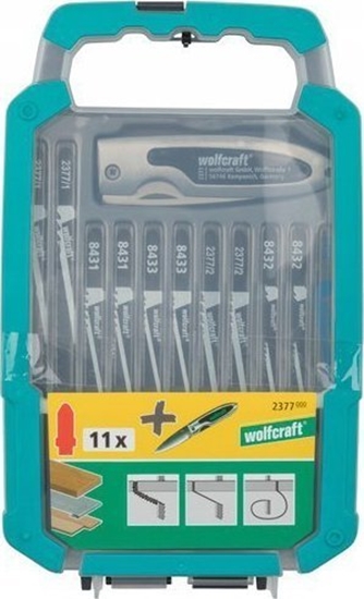 Изображение Wolfcraft Zestaw 11 brzeszczotów Wolfcraft - uchwyt T, + nó skadany