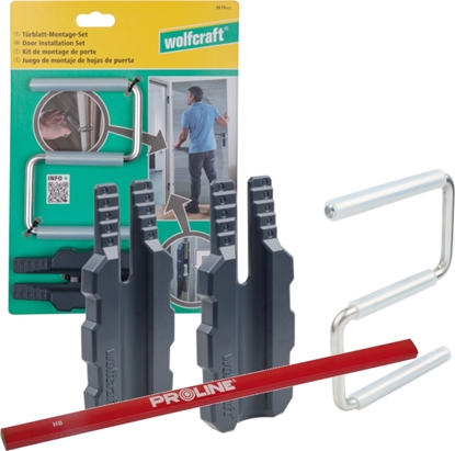 Изображение Wolfcraft Zestaw do montau skrzyda drzwiowego, 3-czciowy, wolfcraft