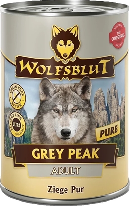 Изображение WOLFSBLUT DOG 395g puszka GREY PEAK        koza, bataty
