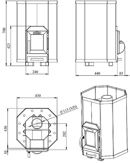 Picture of WOODBURNING SAUNAHEATER STOVEMAN 13