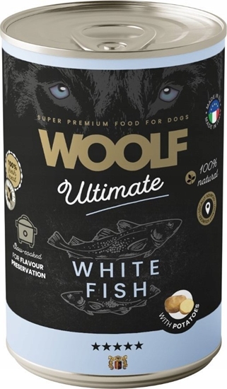 Picture of WOOLF PIES PUSZKA 400g ULTIMATE CAN       WHITE FISH&POTATOE  /6