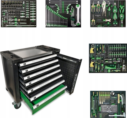 Picture of Wózek narzdziowy Rockforce Wózek narzdziowy 7 póek z kompletem narzdzi 274+12el.