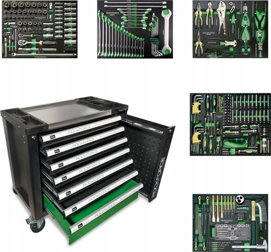 Picture of Wózek narzdziowy Rockforce Wózek narzdziowy 7 póek z kompletem narzdzi 274+12el.