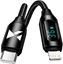 Picture of Wozinsky Kabel przewód do iPhone USB-C - Lightning z wywietlaczem LED 36W 2m czarny Kabel przewód do iPhone USB-C - Lightning z wywietlaczem LED 36W 2m czarny