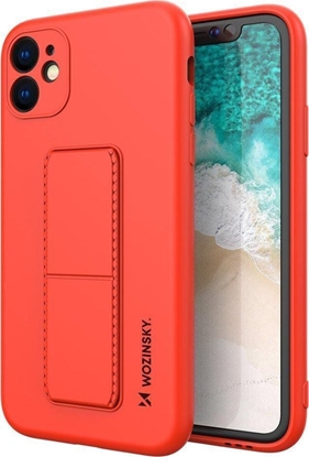 Изображение Wozinsky Kickstand Case elastyczne silikonowe etui z podstawk Samsung Galaxy A22 4G czerwony