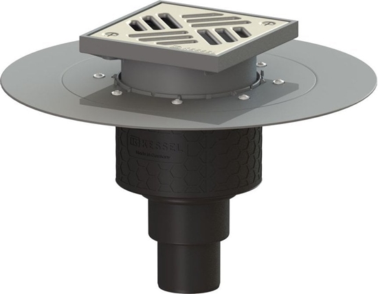 Picture of Wpust Ecoguss DN 50, odp. pion., z kratk nierdz. 138x138, z  konierzem klejonym