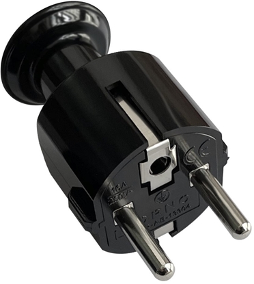 Изображение Wtyczka prosta Uni-Schuko 16A, 230V, czarna, 24 sztuki