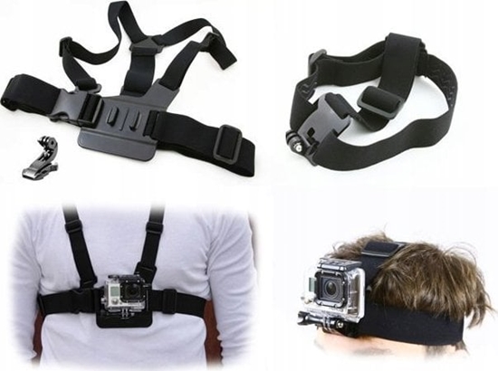 Picture of Xrec Zestaw 2w1 Szelki + Opaska Na Gow Do Gopro Hero 4 3+ 3 2 1