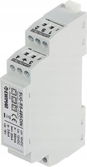 Picture of ZABEZPIECZENIE PRZECIWPRZEPICIOWE SUG-RS485/DIN LINII SYMETRYCZNEJ RS-485 EWIMAR