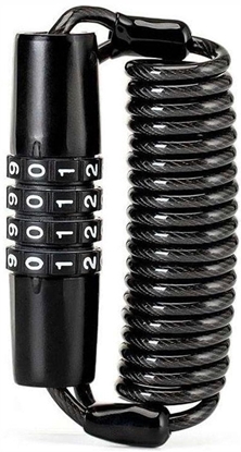 Picture of Zapicie rowerowe zamek na szyfr lina 1.5m - czarne Zapicie rowerowe zamek na szyfr lina 1.5m - czarne