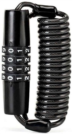 Picture of Zapicie rowerowe zamek na szyfr lina 1.5m - czarne Zapicie rowerowe zamek na szyfr lina 1.5m - czarne