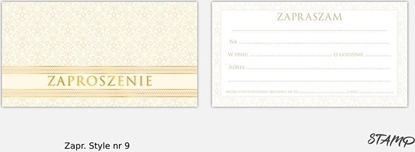 Attēls no Zaproszenia Style wzór nr 09 10szt