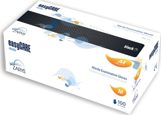 Picture of Zarys Zarys easyCARE - Rkawice diagnostyczne, nitrylowe, bezpudrowe, czarne - M