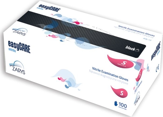 Picture of Zarys Zarys easyCARE - Rkawice diagnostyczne, nitrylowe, bezpudrowe, czarne - S