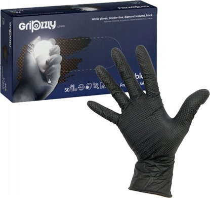 Picture of Zarys Zarys Gripzzly - Rkawiczki diagnostyczne, nitrylowe, bezpudrowe, czarne - L