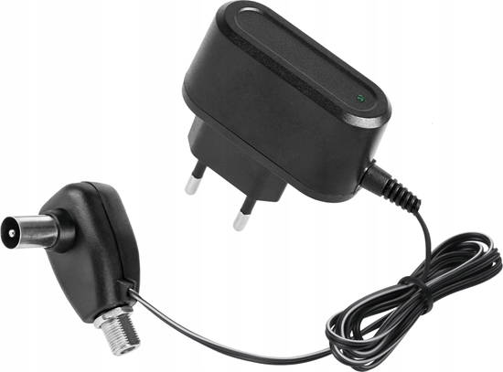 Изображение Zasilacz antenowy elektroniczny z gniazdem "F" 12V 300mA