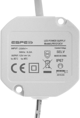 Picture of ZASILACZ DOPUSZKOWY ESPE LPB1212CV DC PLUG 5.5/2.1S 12V 1.25A