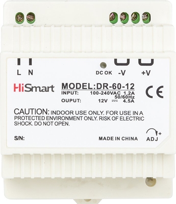 Picture of Zasilacz Hismart Maitinimo altinis 12V, 4.5A, 60W, DIN
