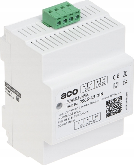 Изображение ZASILACZ IMPULSOWY PS65-15-DIN ACO