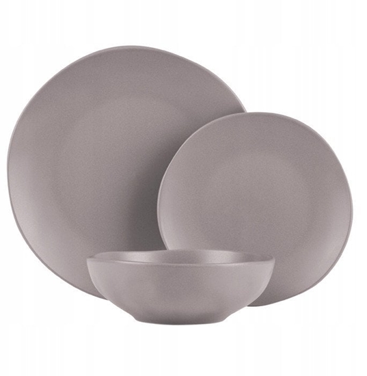 Picture of ZASTAWA STOOWA SERWIS KOMPLET TALERZY NACZY 18 ELE DLA 6 OSÓB BERLINGER HAUS TAUPE BH-10023