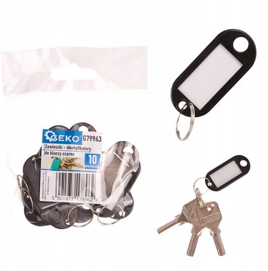 Изображение Zawieszki  identyfikatory do kluczy czarne 10szt. (200)