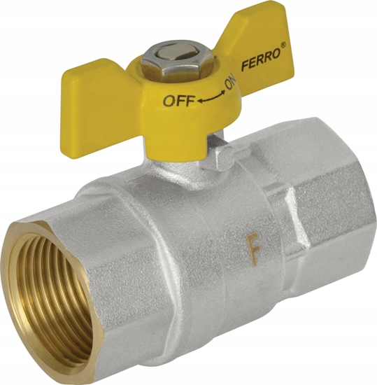 Picture of Zawór kulowy gazowy 1/2 GW-GW typ G18 z motylkiem