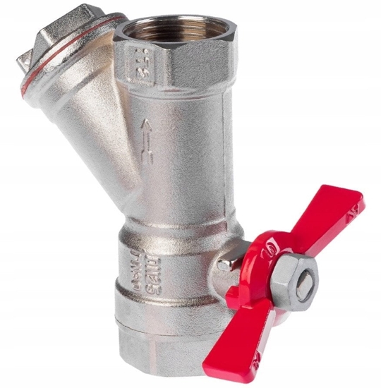 Picture of Zawór kulowy z filtrem 1GW-GW motylek SENA VA30