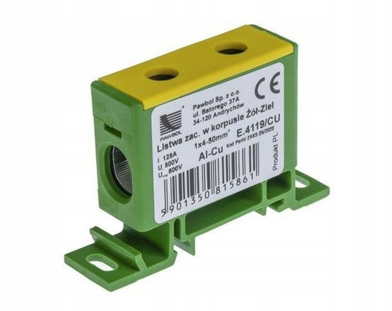 Picture of Zczka szynowa 1-torowa 1x2,5-35 AL/CU Pawbol óto-zielona E.4146/CU