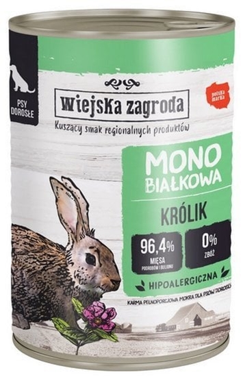 Picture of Zdrowa karma monoproteinowa dla psów dorosych Wiejska Zagroda Królik 400g