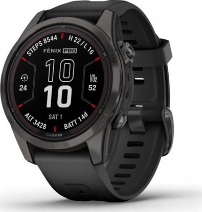 Attēls no Zegarek sportowy Garmin Garmin fnix® 7S Pro Sapphire Solar Carbon Grey DLC Titanium/Black 42mm