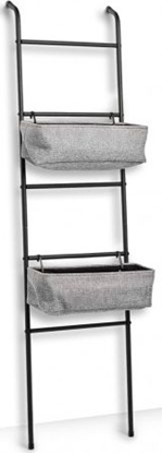 Attēls no Zeller Drabinka pókowa z 2 koszami, metal, czarno-szary, 43x23x166 cm