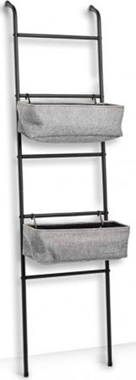 Picture of Zeller Drabinka pókowa z 2 koszami, metal, czarno-szary, 43x23x166 cm