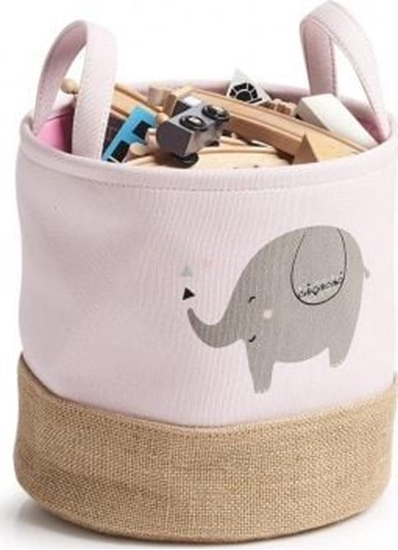 Изображение Zeller Kosz do przechowywania Elefant, poliester / juta, róowy