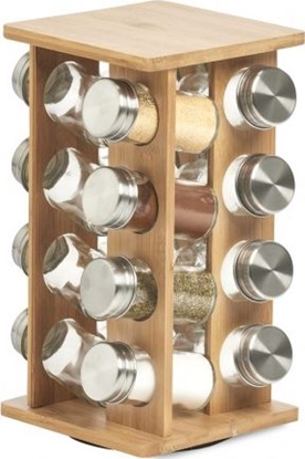 Изображение Zeller Póka na 16 szklanek, bambus / stal nierdzewna / szko, 18 x 18 x 30 cm