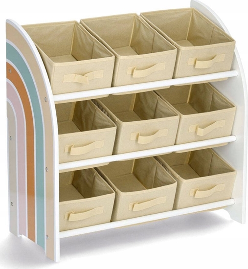 Picture of Zeller Rega dla dzieci z tekstylnymi pudekami RAINBOW, MDF